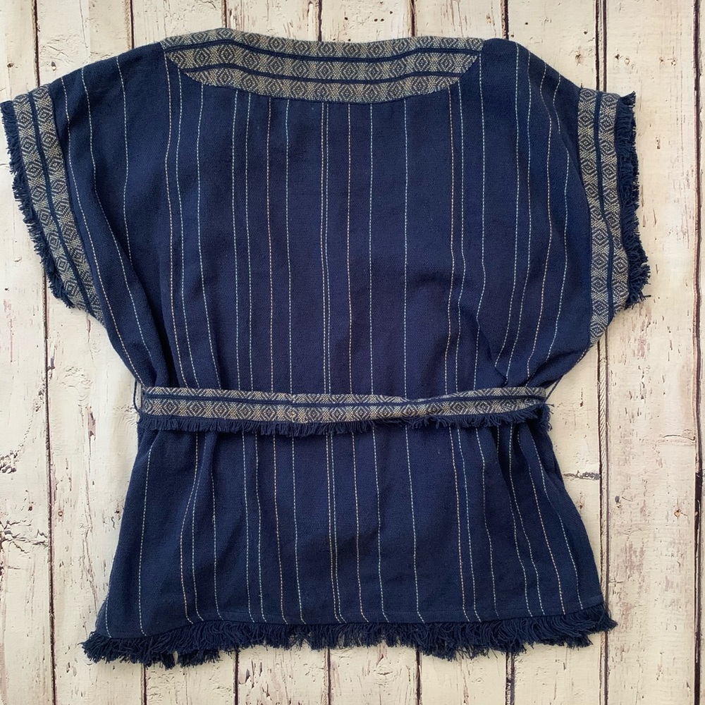 Lucky brand belted Aztec fringe kimono jacket vest - Picture 5 of 5